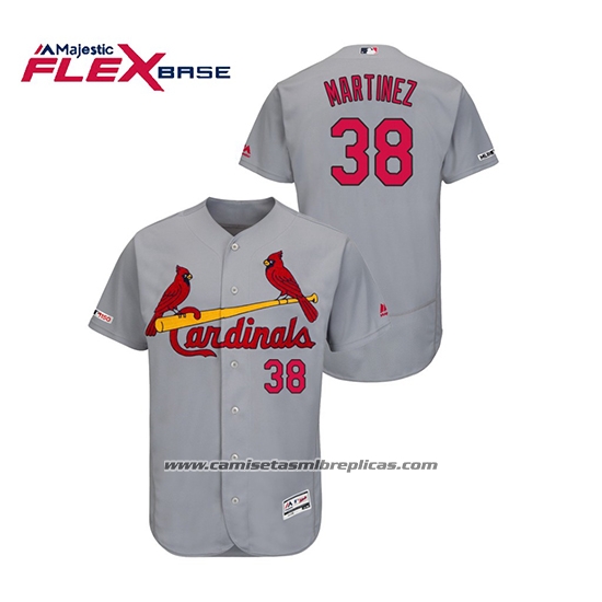 Camiseta Beisbol Hombre St. Louis Cardinals Jose Martinez 150th Aniversario Patch Autentico Flex Base Gris
